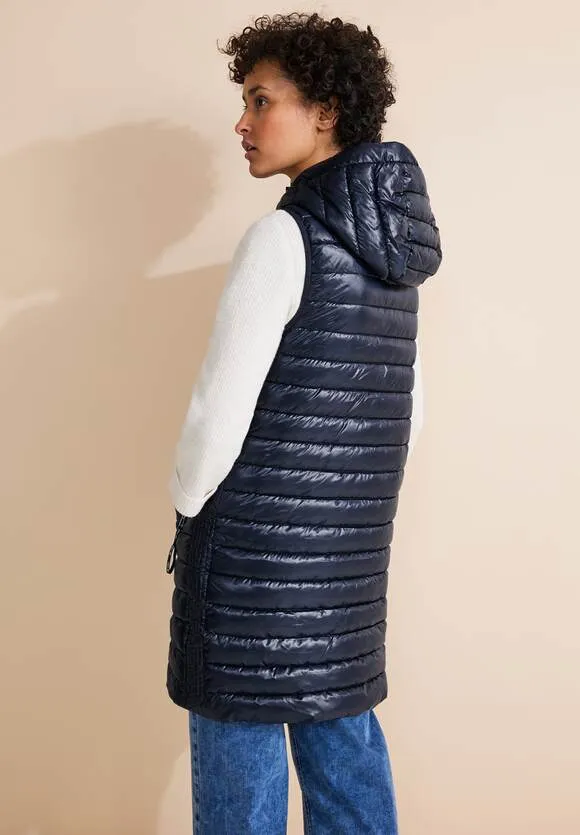 220217- Navy Coated Gilet- Street One