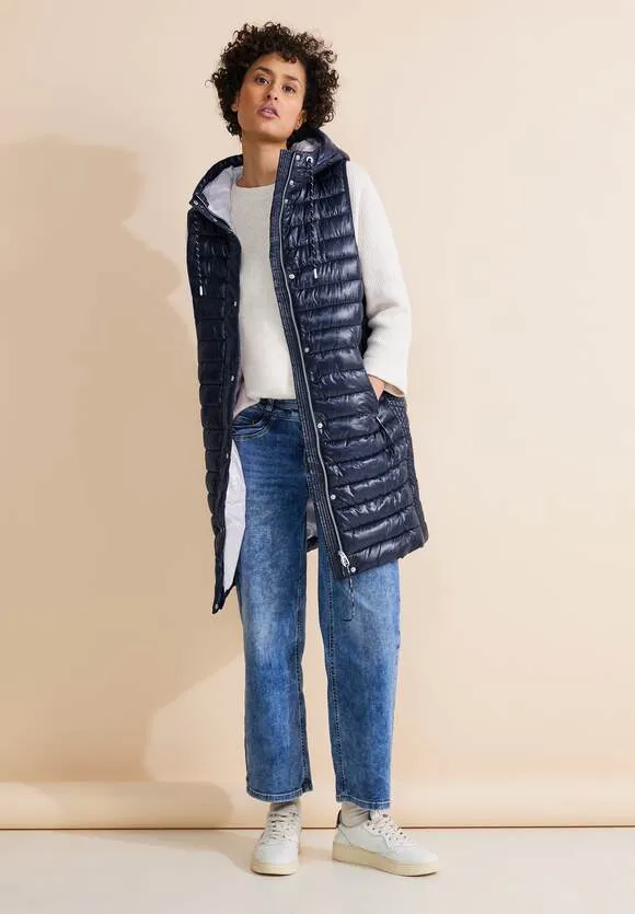 220217- Navy Coated Gilet- Street One