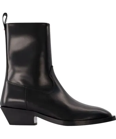 AEYDE Luis 35Mm Square Toe Block in leatherHeel Ankle Boot