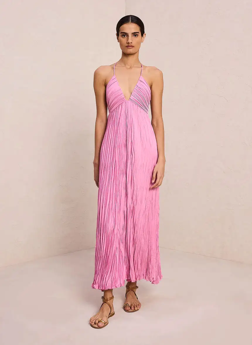 ALC Angelina Satin Pleated Dress