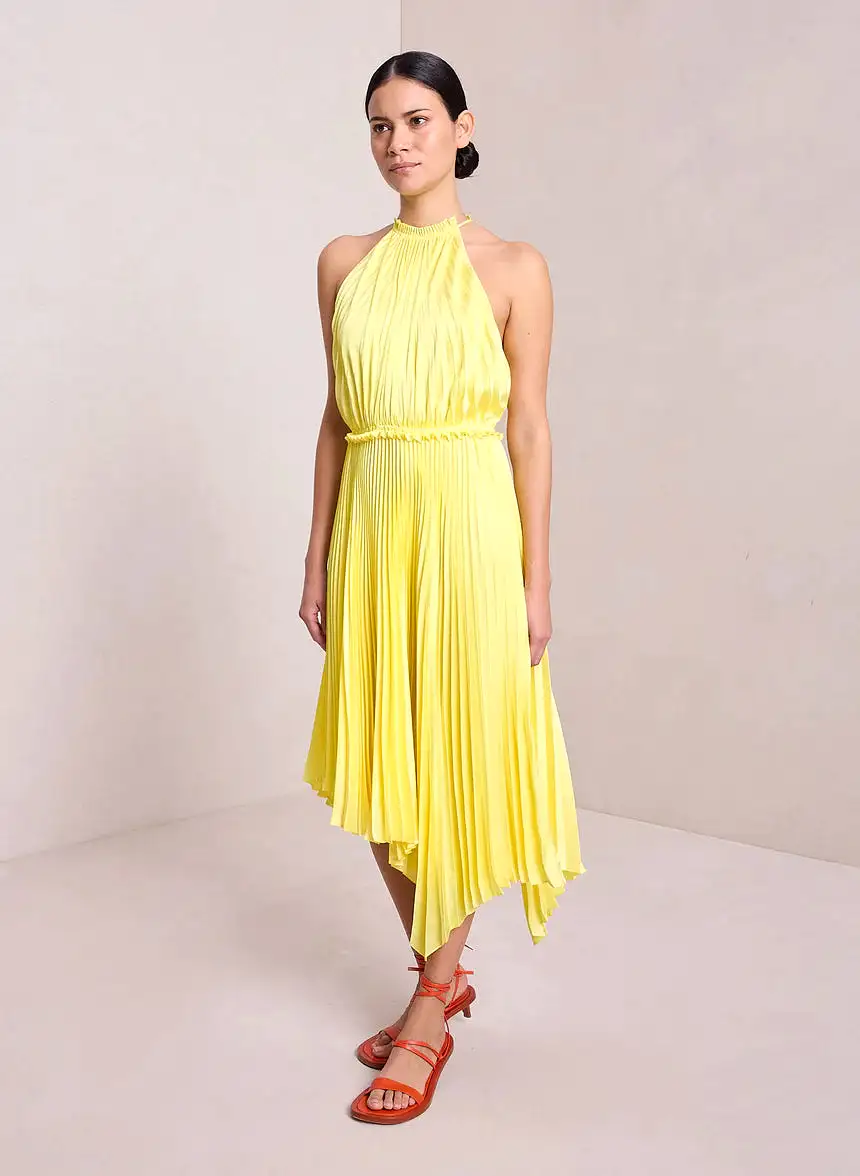 ALC Claudia Satin Pleated Dress