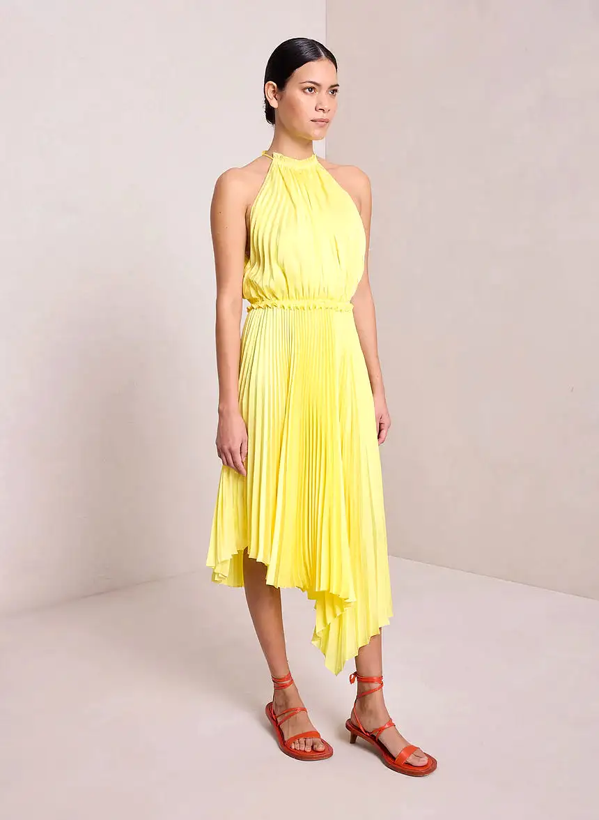 ALC Claudia Satin Pleated Dress