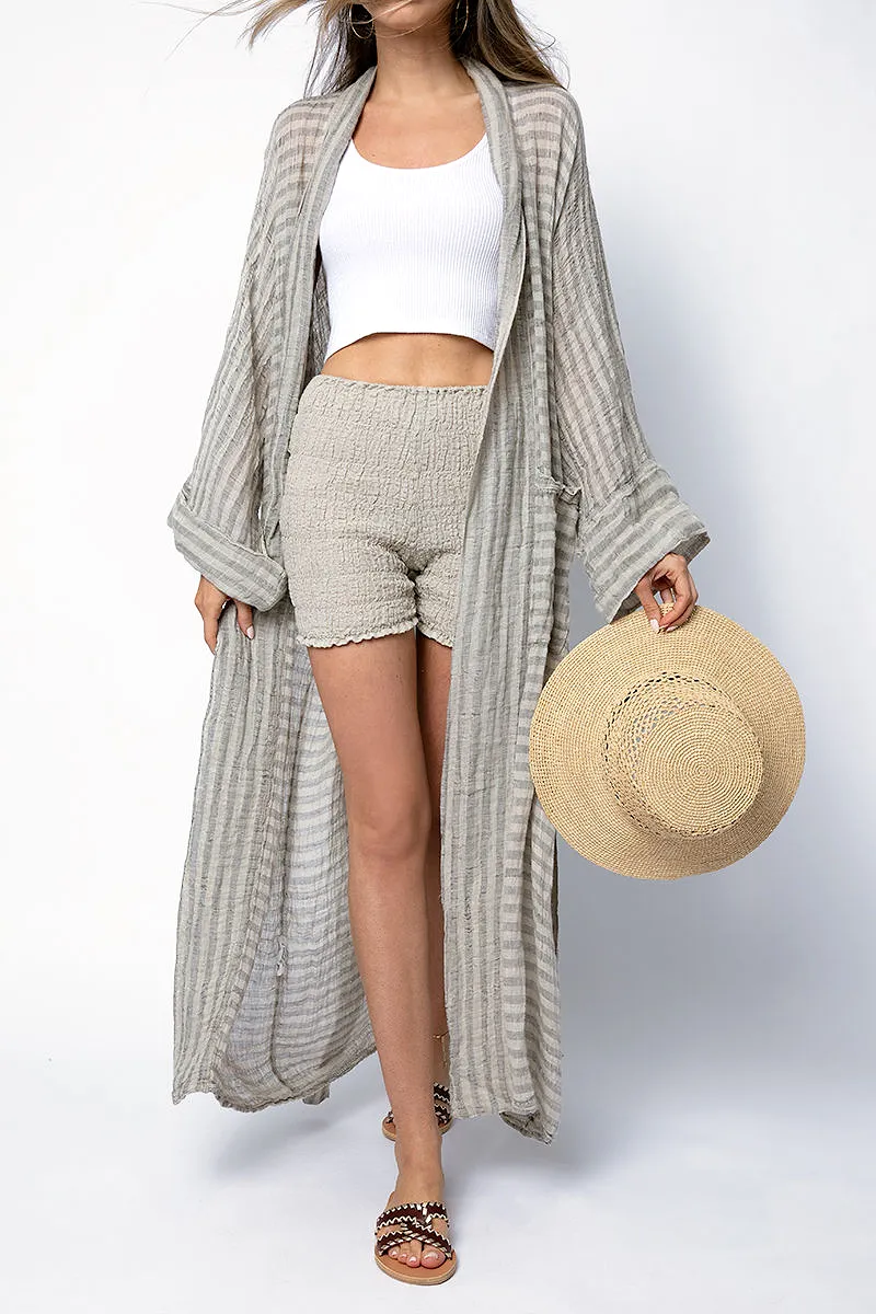 Aquilonia Lounge Duster Coat in Grey Naturale