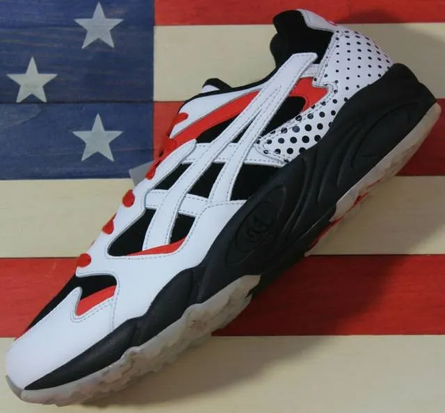 Asics tiger gel diablo running shoes white/black happy chaos red [1a199001] new