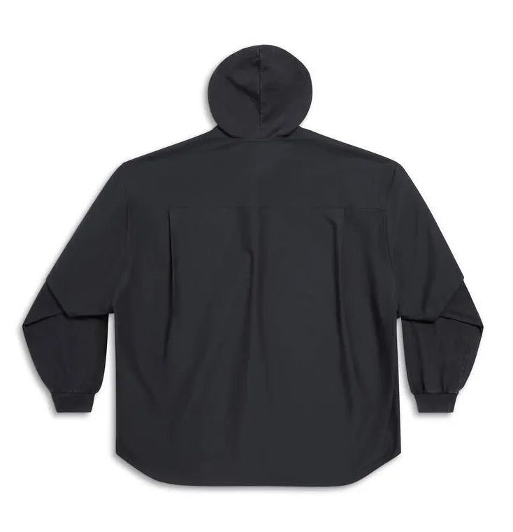 BALENCIAGA  |Men's Unity Sports Icon Patched Shirt Large Fit in Black