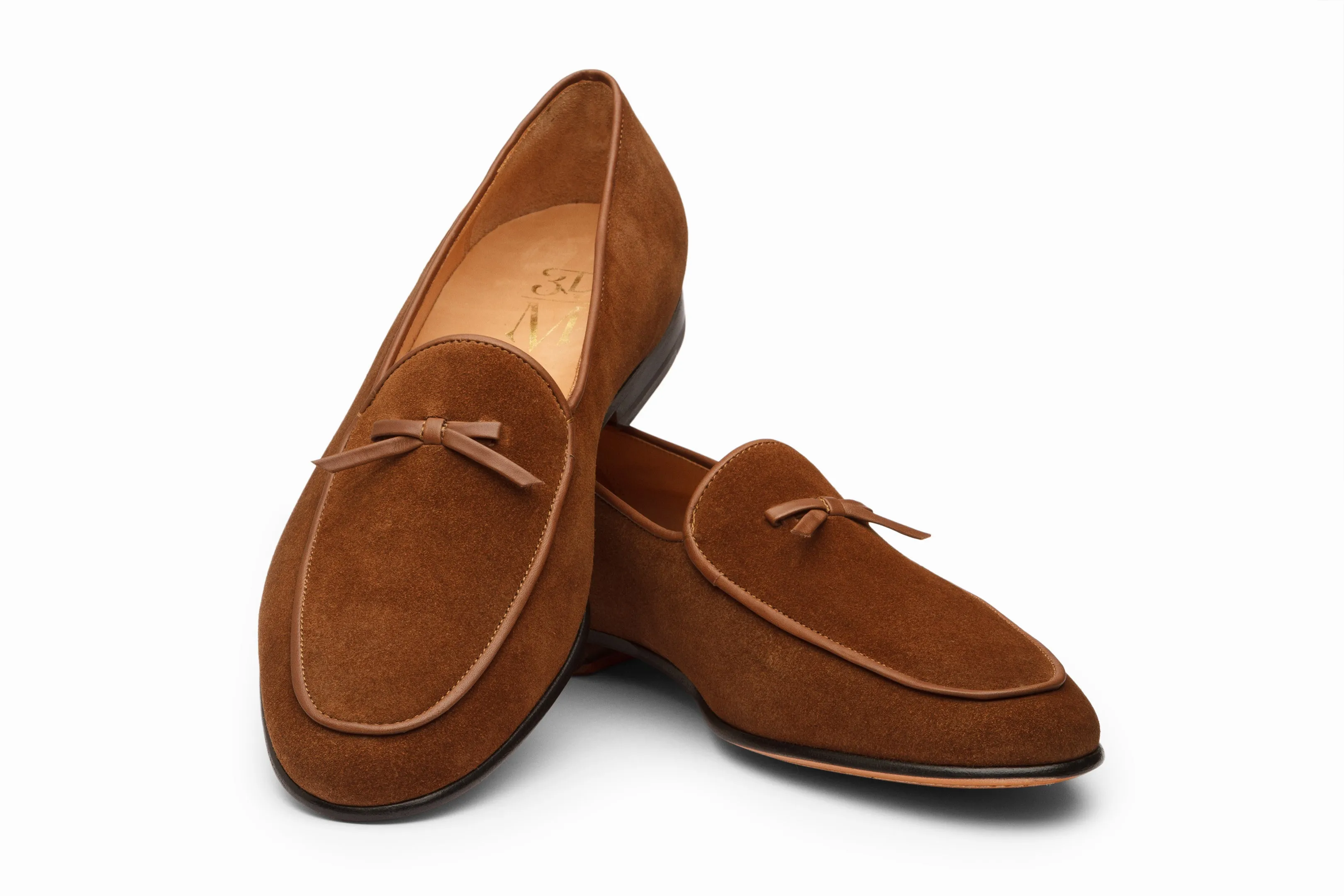 Belgian Loafers - Cognac Suede