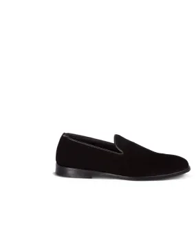 Black suede loafers