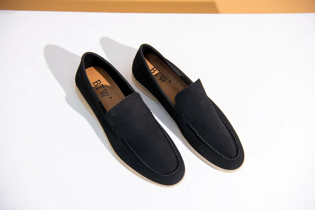 BLACK SUEDE MOCCASINS