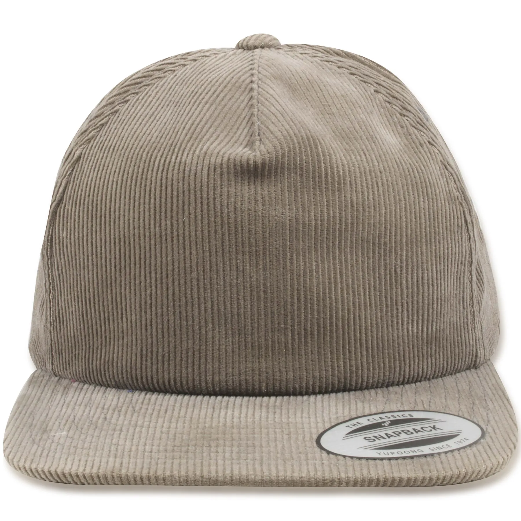 Blank Gray Corduroy Adjustable Snapback Hat