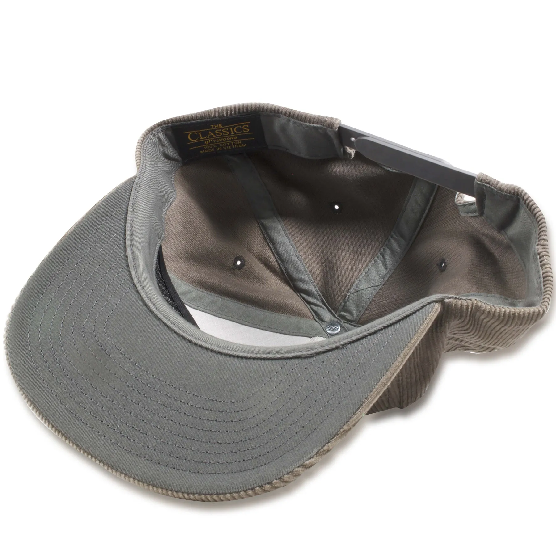 Blank Gray Corduroy Adjustable Snapback Hat