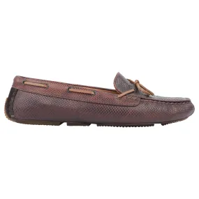 Bottega Veneta Espresso Brown Karung Skin and Suede Leather Slip On Loafers - 38.5 EU