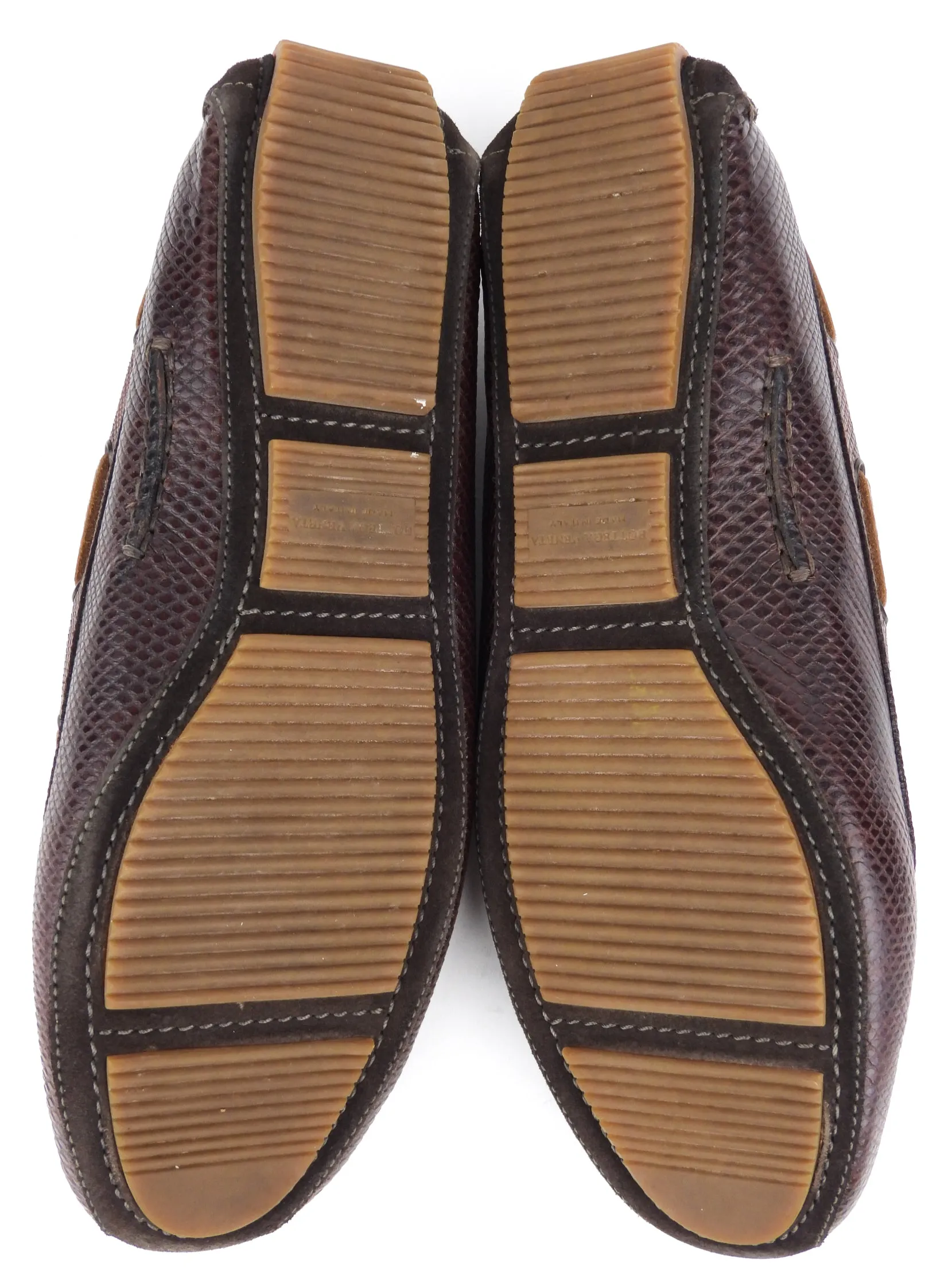 Bottega Veneta Espresso Brown Karung Skin and Suede Leather Slip On Loafers - 38.5 EU