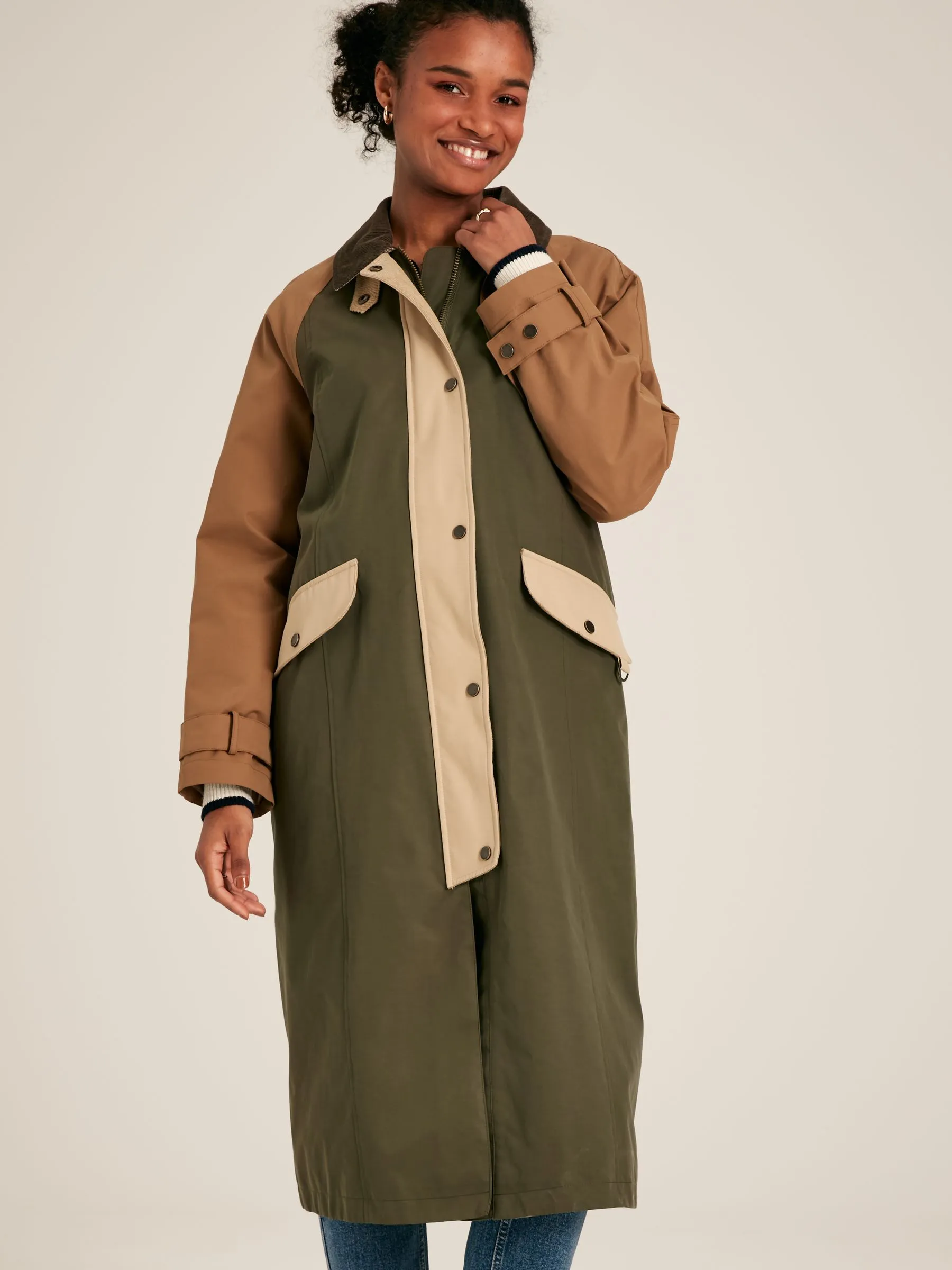 Brown & Khaki Waterproof Trench Coat