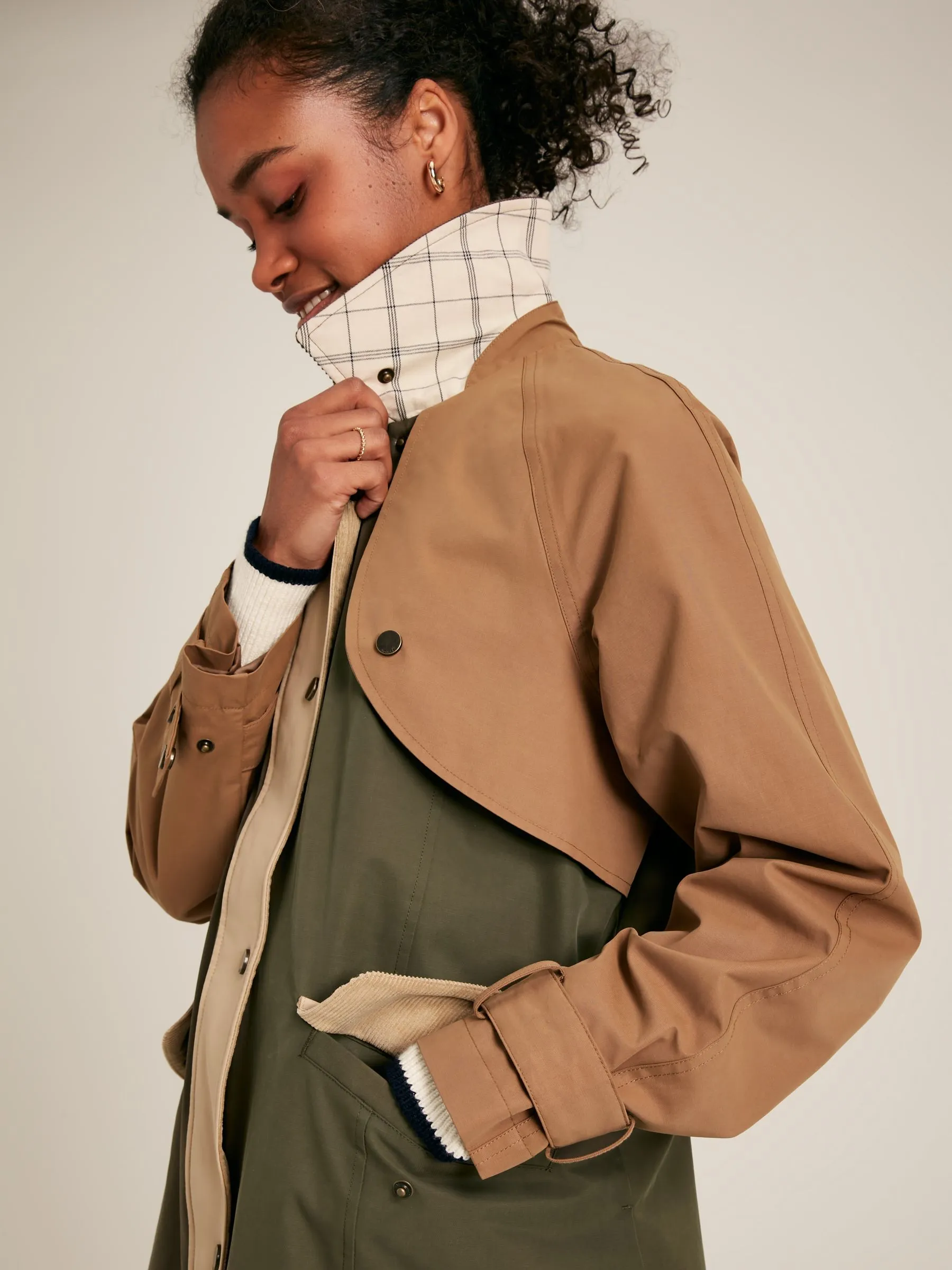 Brown & Khaki Waterproof Trench Coat