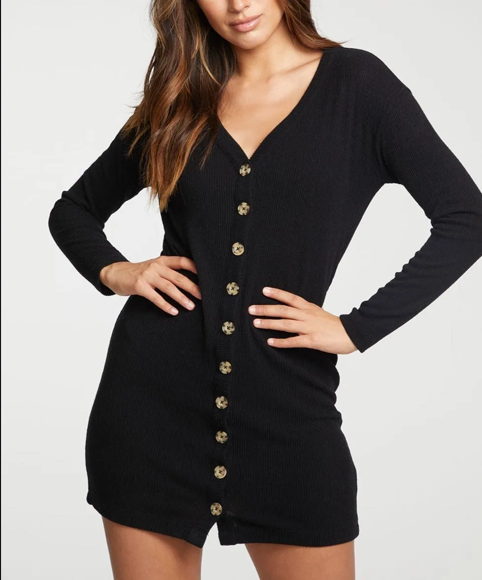 Chaser RPET Love Rib Button Down Cardigan Dress