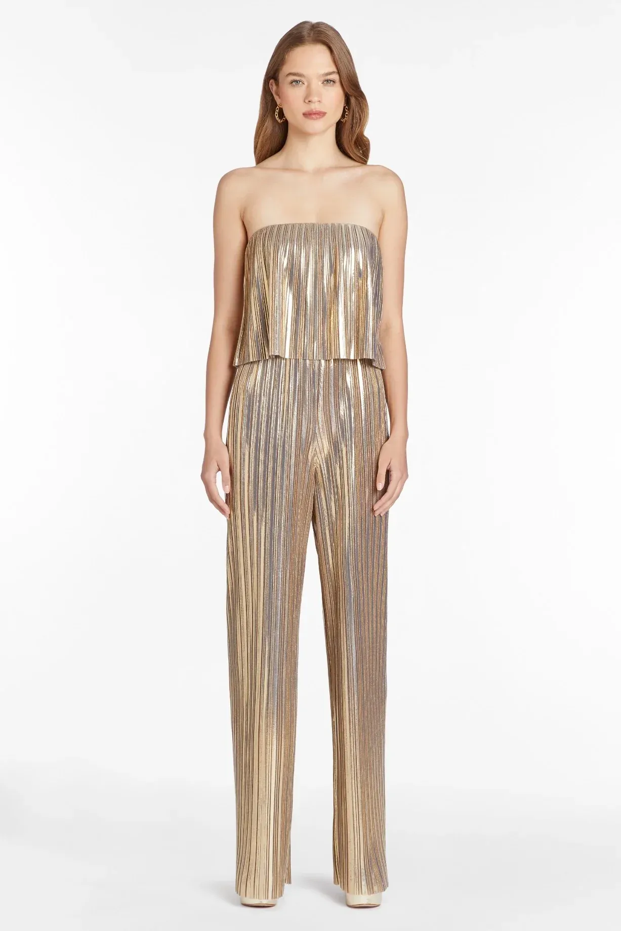 Collina Metallic Strapless Jumpsuit