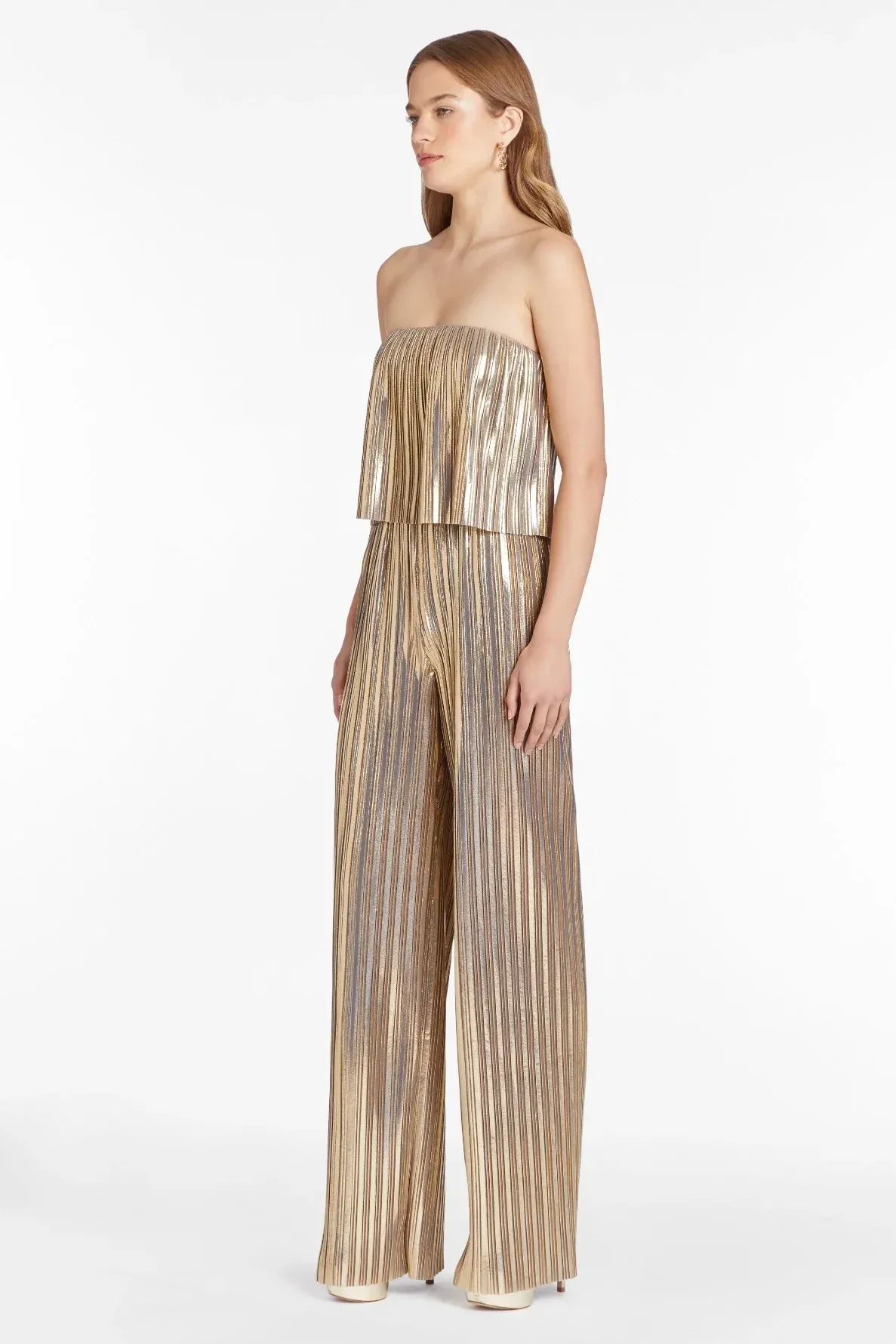 Collina Metallic Strapless Jumpsuit