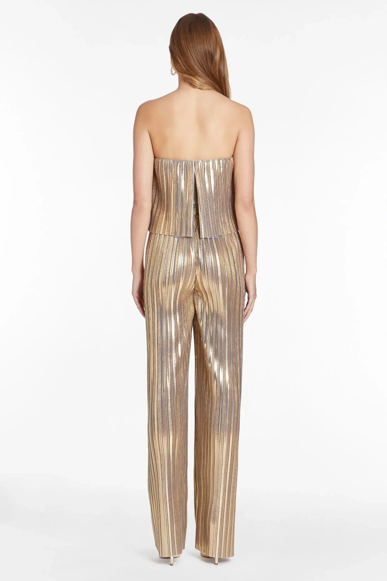 Collina Metallic Strapless Jumpsuit