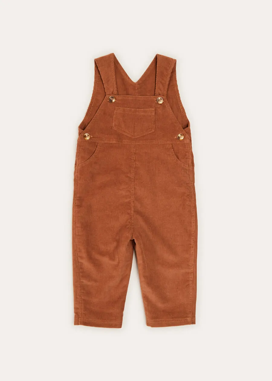 Corduroy Long Dungarees In Brown (18mths-3yrs)