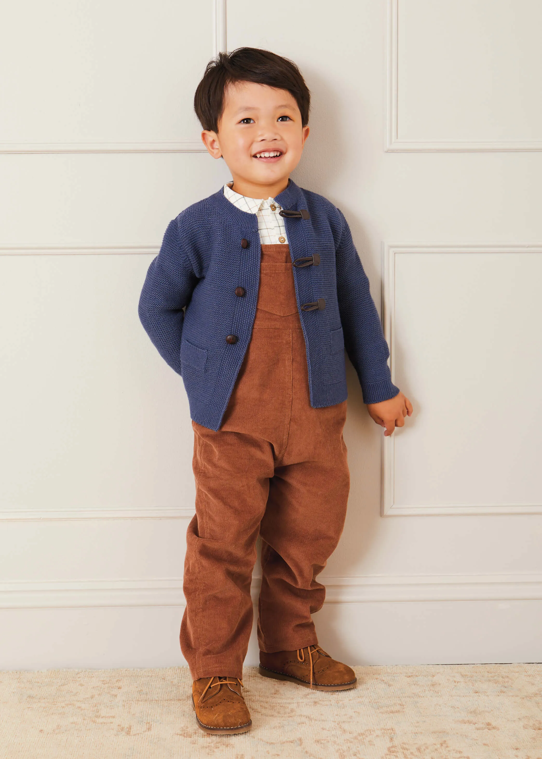 Corduroy Long Dungarees In Brown (18mths-3yrs)