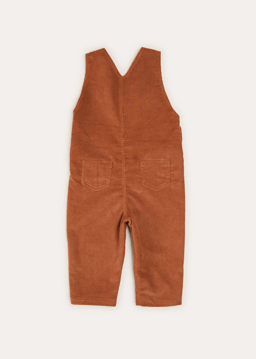 Corduroy Long Dungarees In Brown (18mths-3yrs)