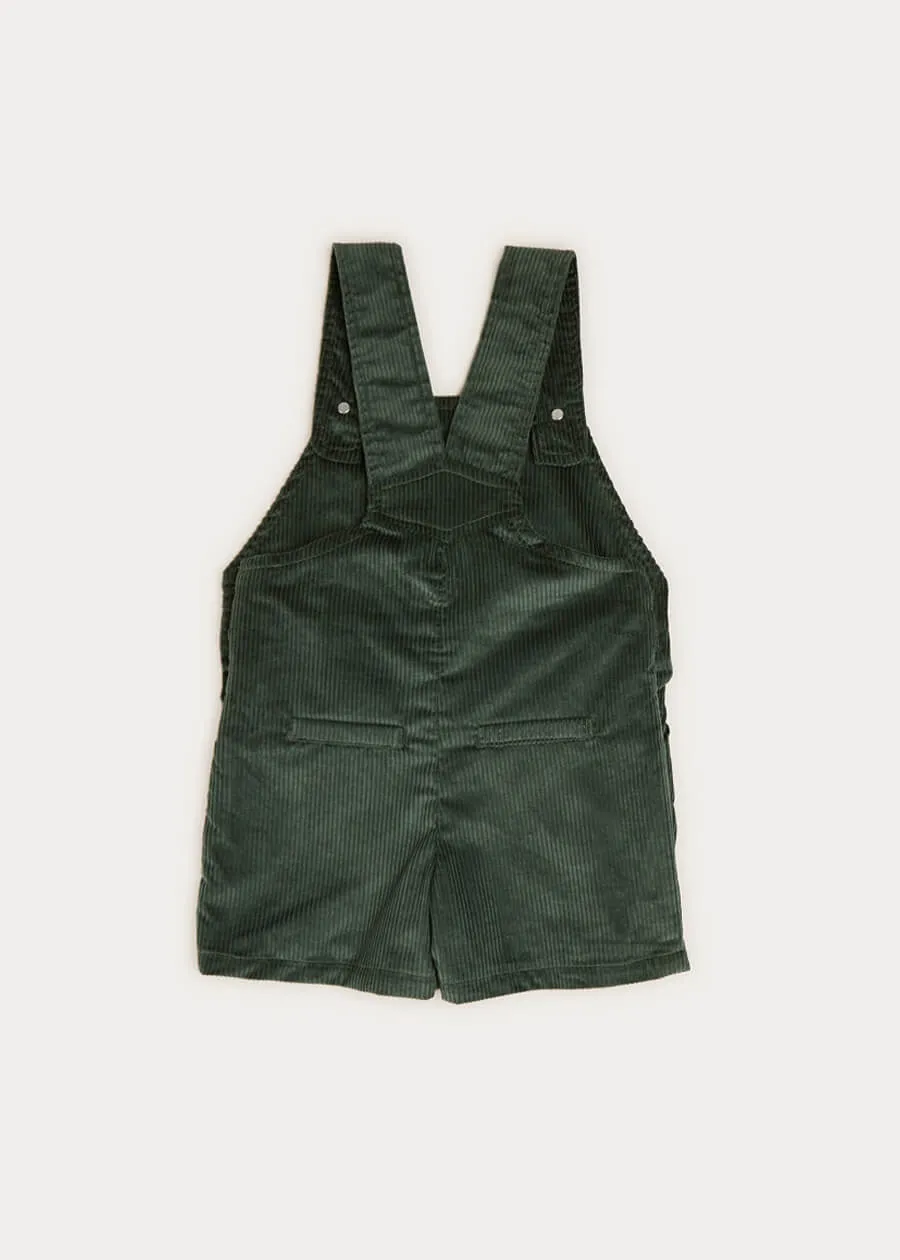 Corduroy Short Dungarees In Green (18mths-3yrs)