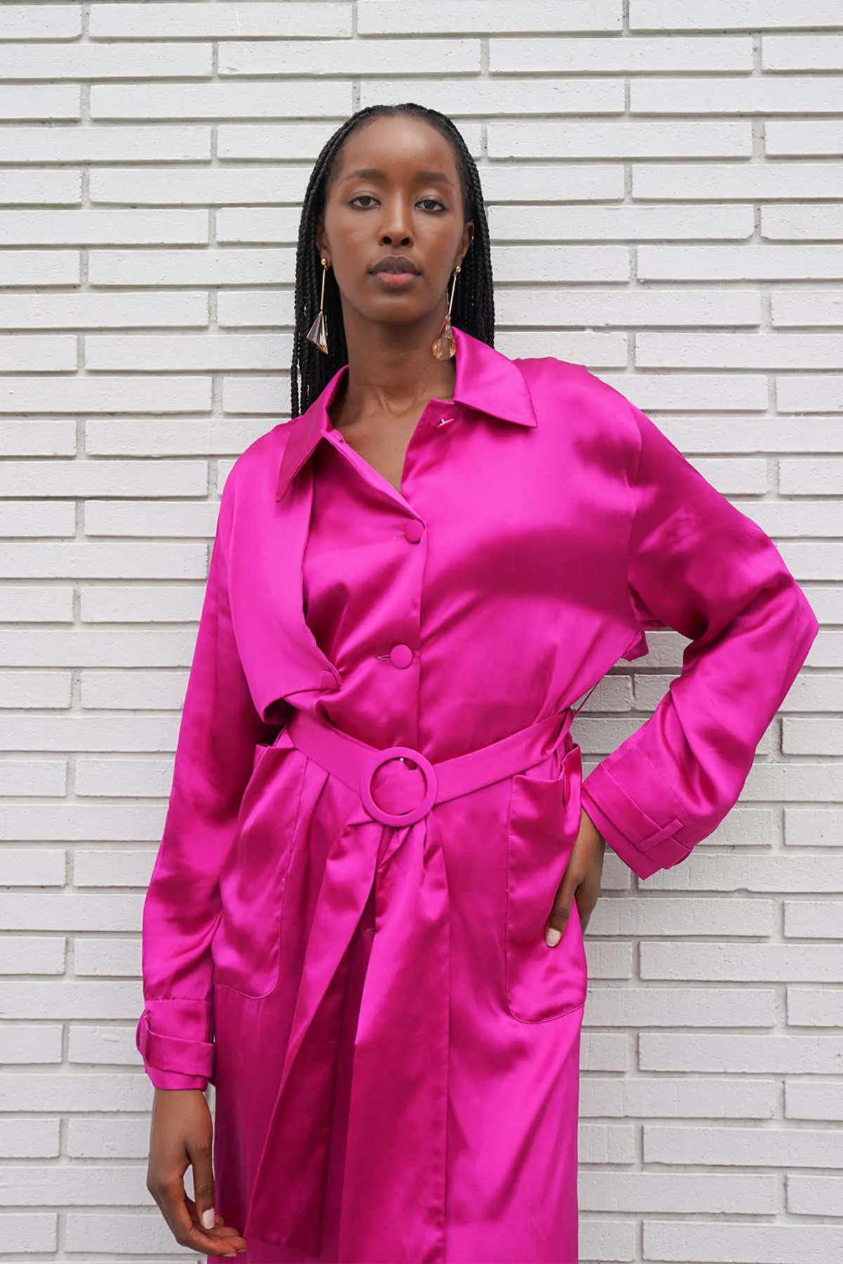 Cyrille Trench Coat - Fuchsia