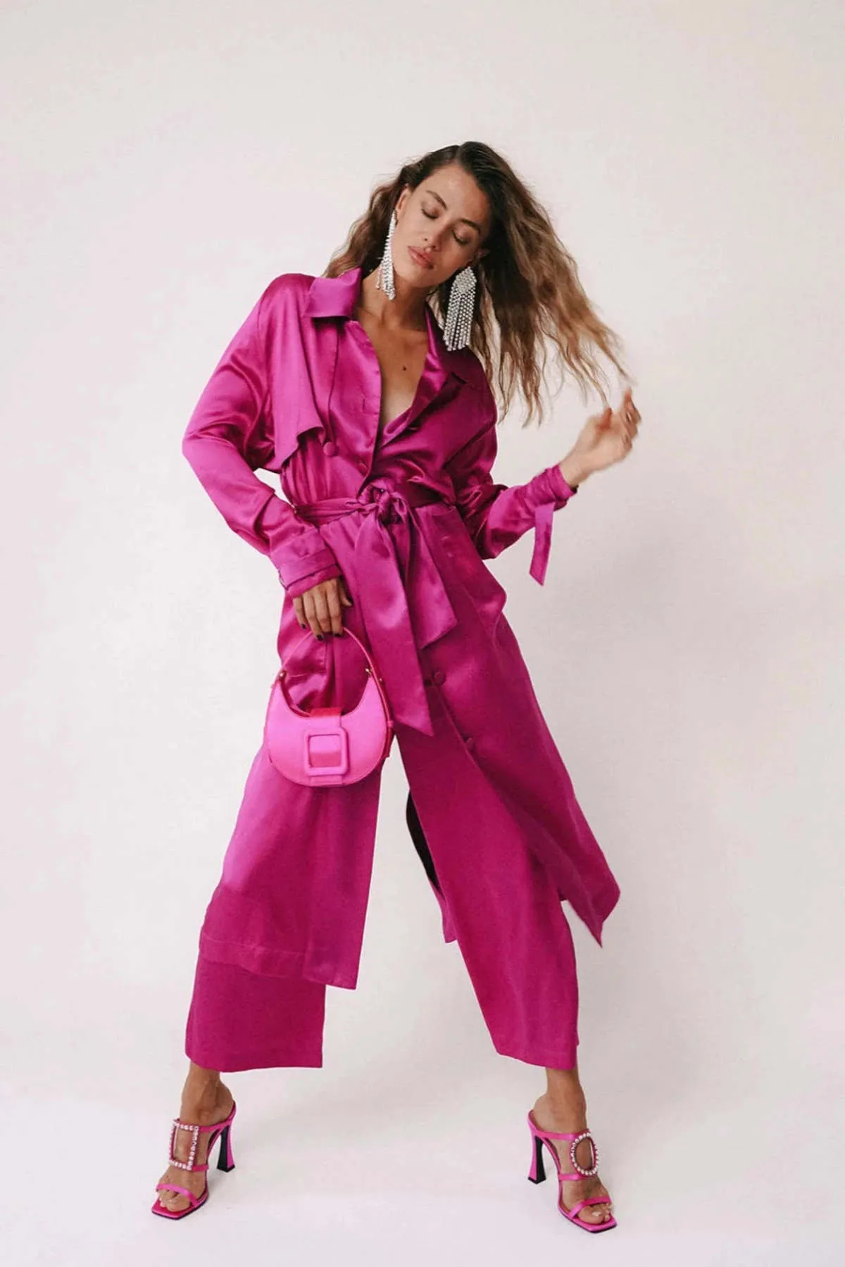 Cyrille Trench Coat - Fuchsia