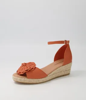 DJANGO & JULIETTE Saffron Bright Orange Rope Leather Sandals