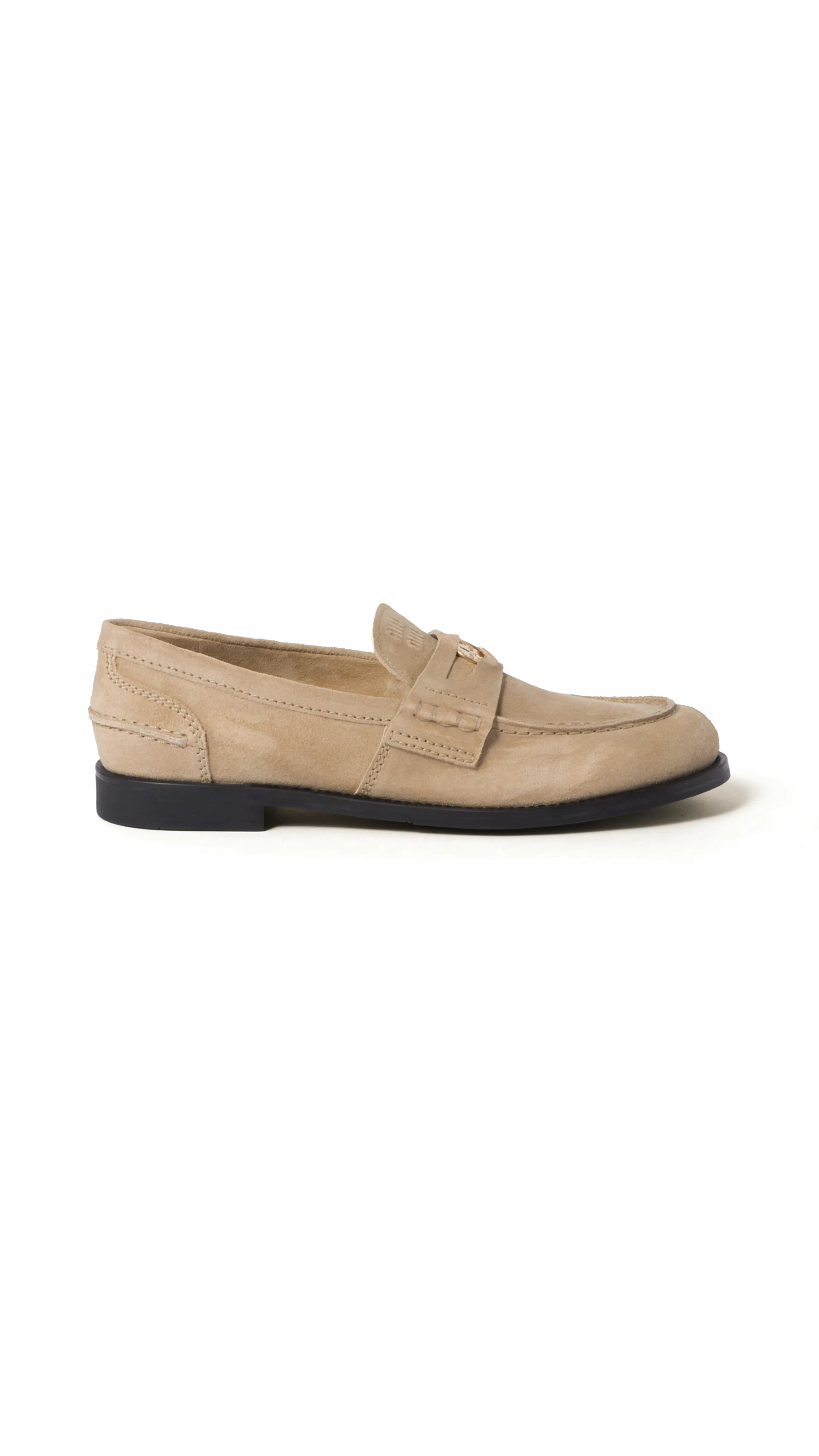 Faded Suede Loafers - Ecru