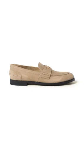 Faded Suede Loafers - Ecru