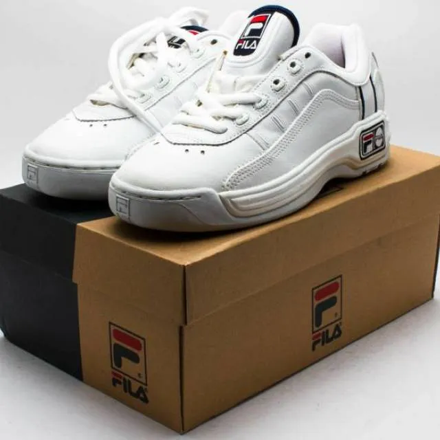 Fila vintage 1999 emperia shoes 12t813-127 white/navy/red sz. 7