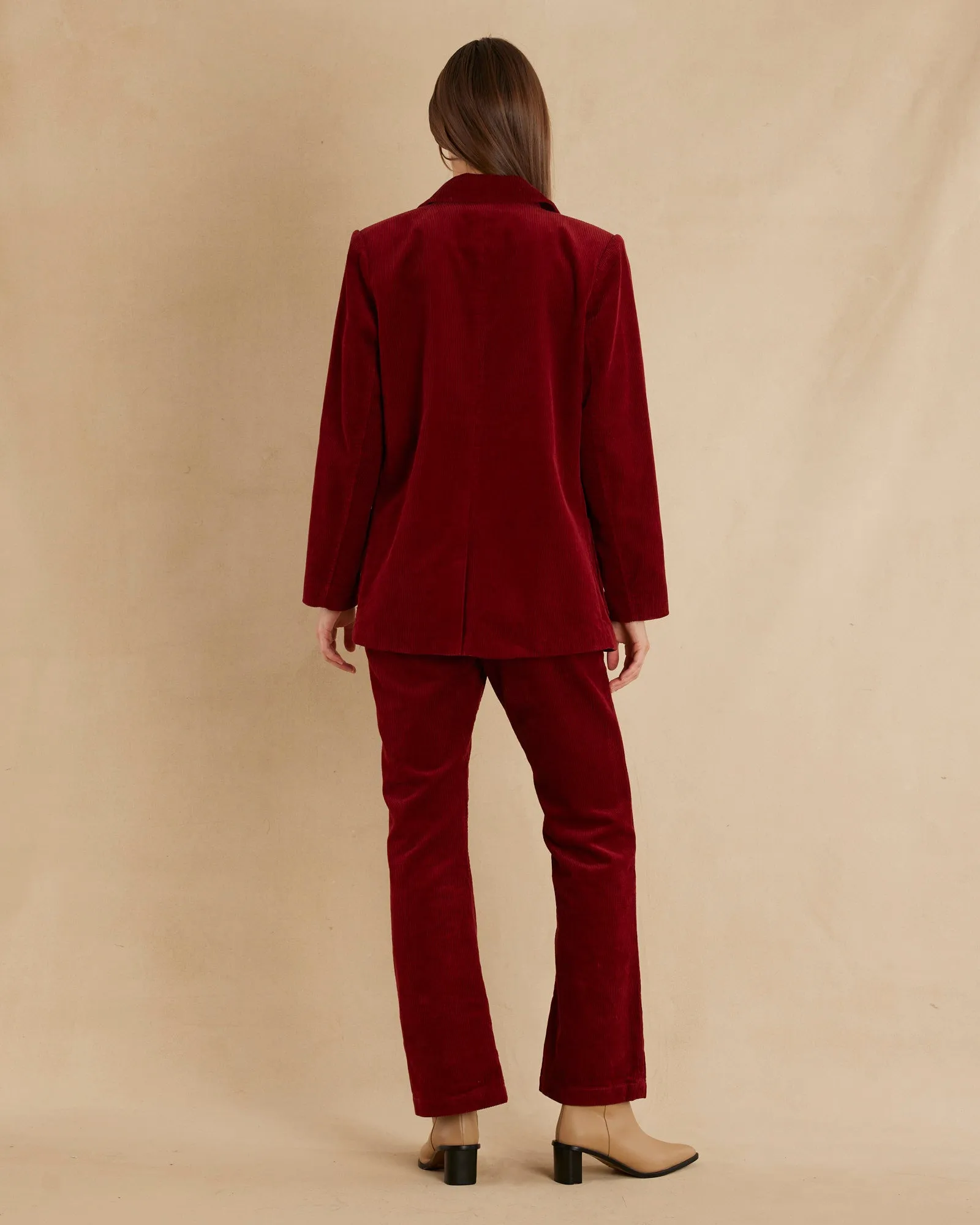 Flavie Corduroy Blazer - Mahogany