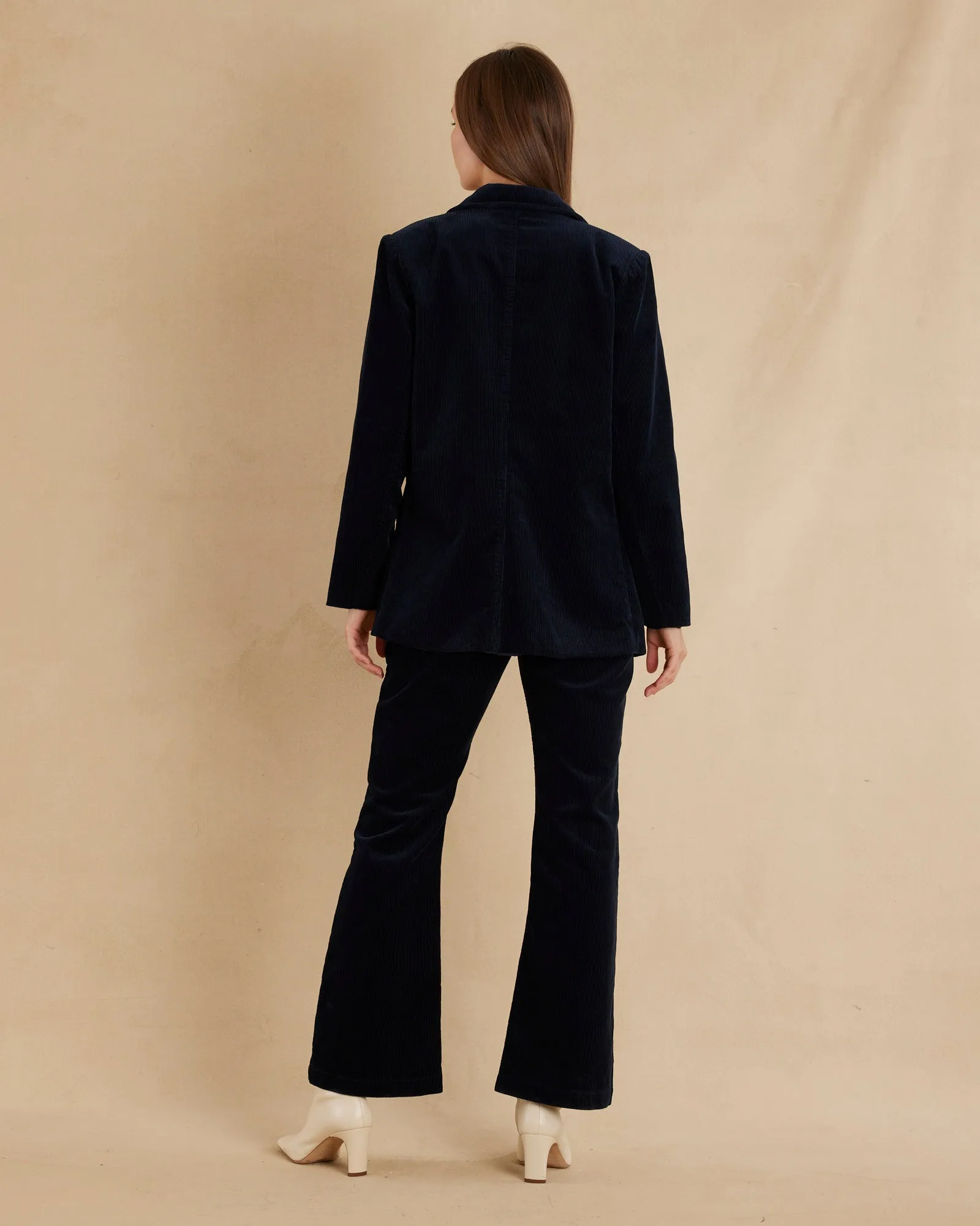 Flavie Corduroy Blazer - Navy