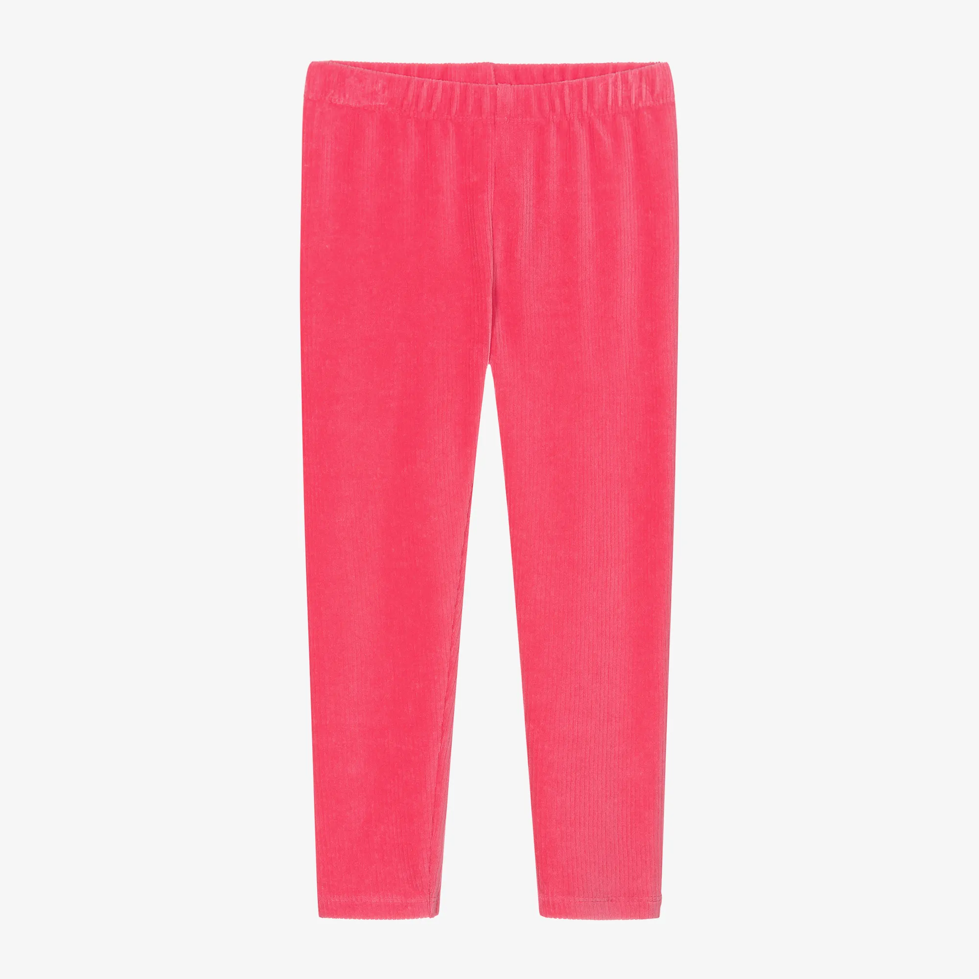 Girls Pink Corded Velour Leggings