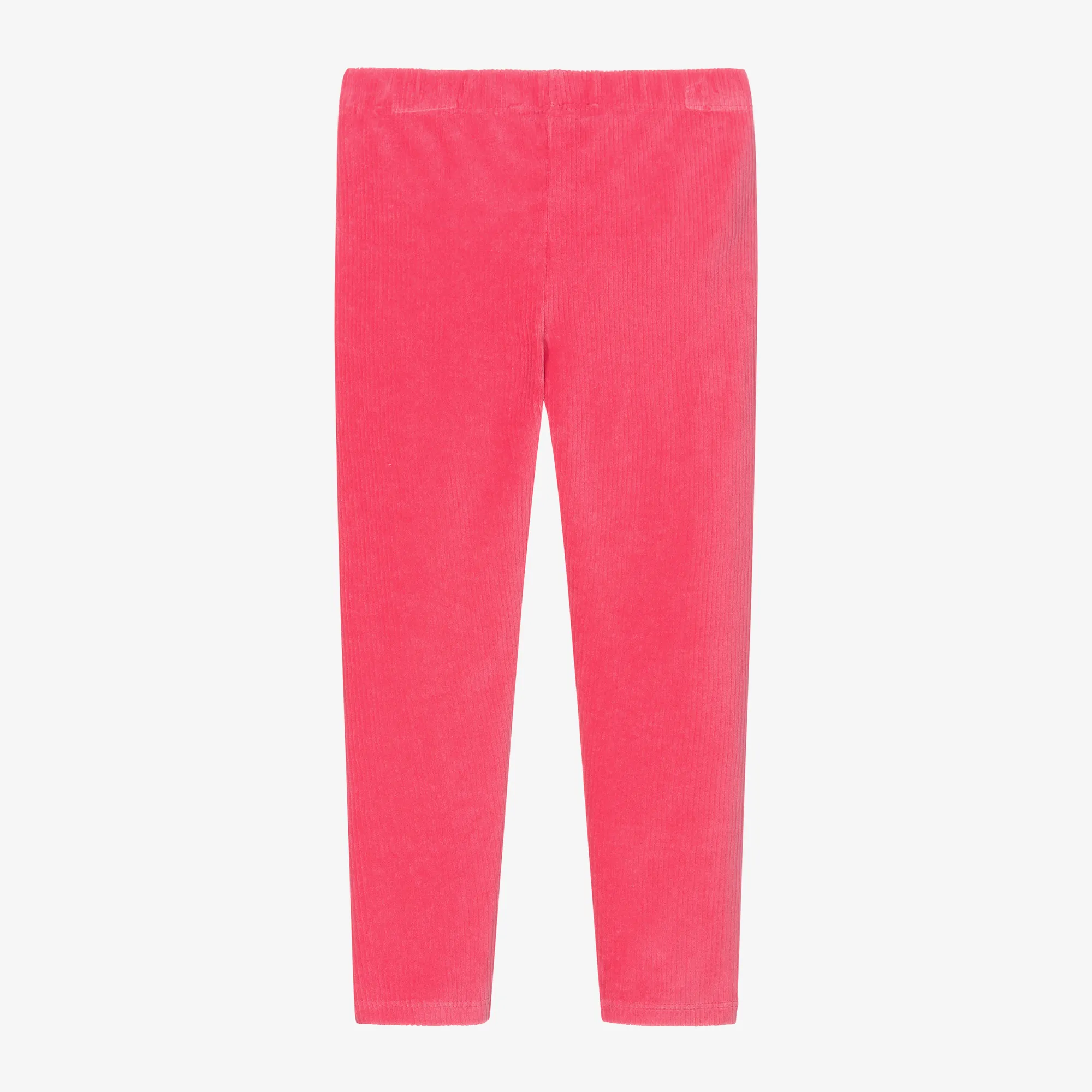 Girls Pink Corded Velour Leggings