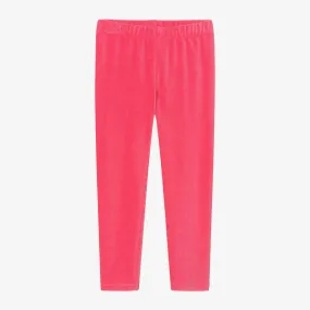 Girls Pink Corded Velour Leggings