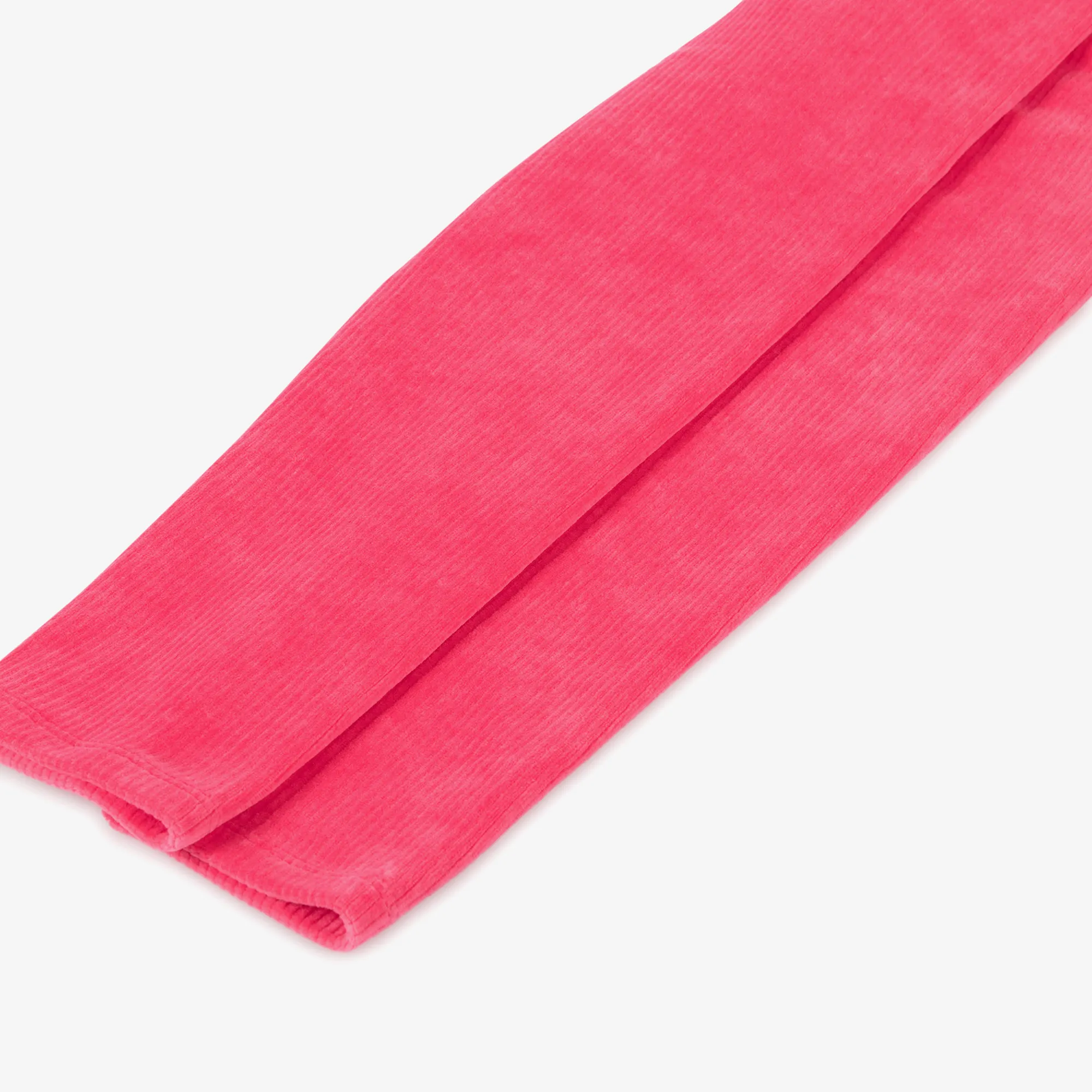 Girls Pink Corded Velour Leggings