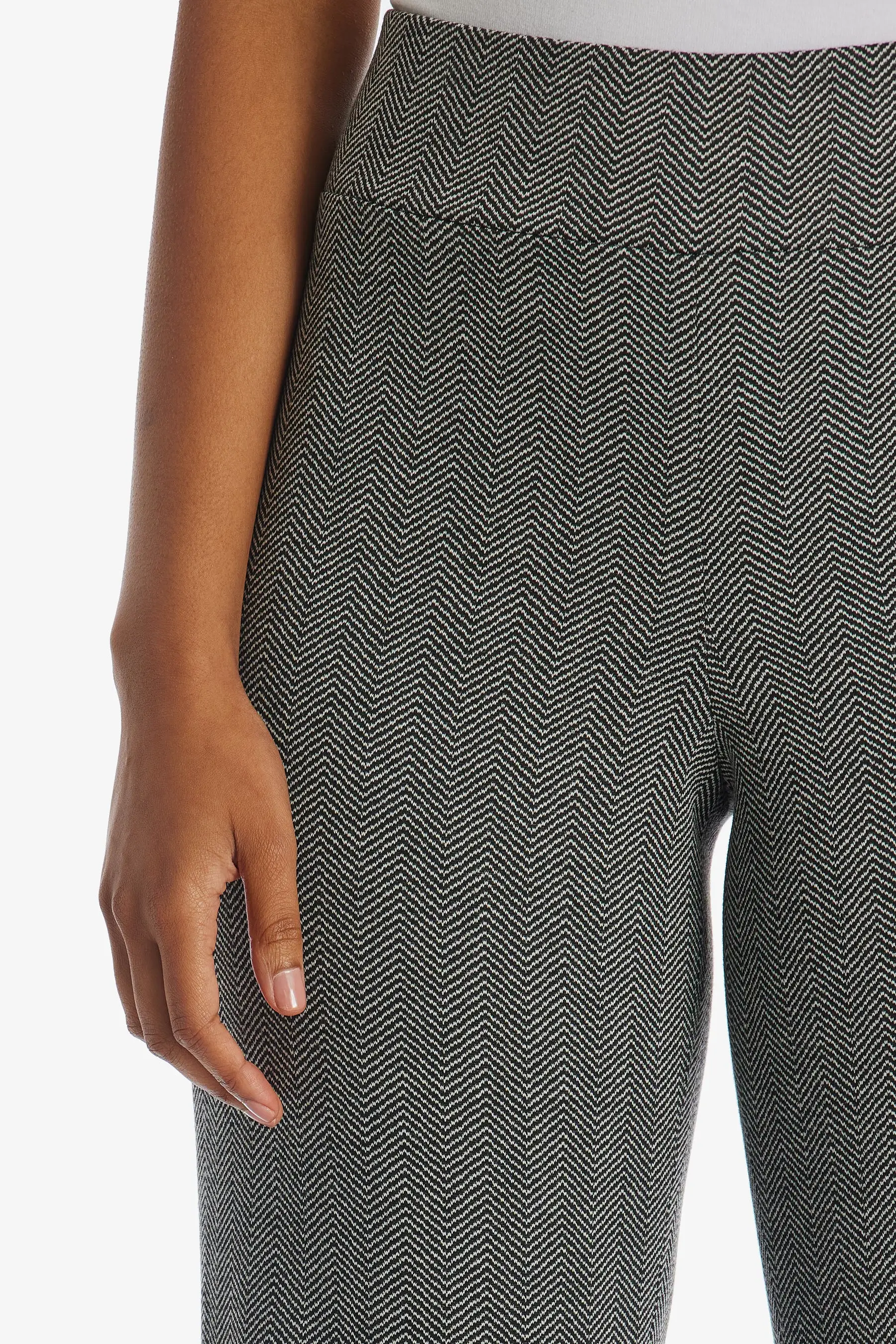 Herringbone Pull On Wide Leg Pants