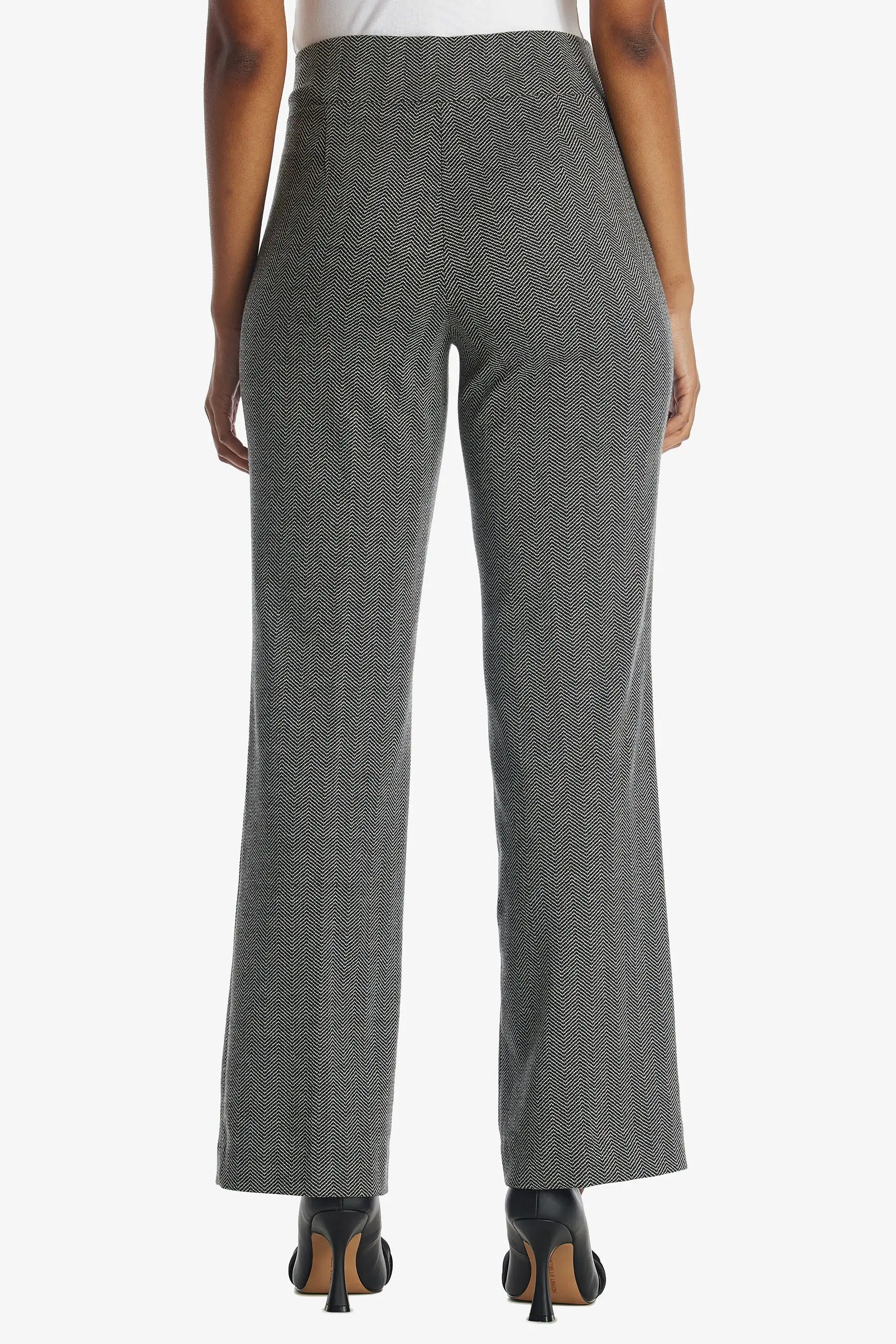 Herringbone Pull On Wide Leg Pants