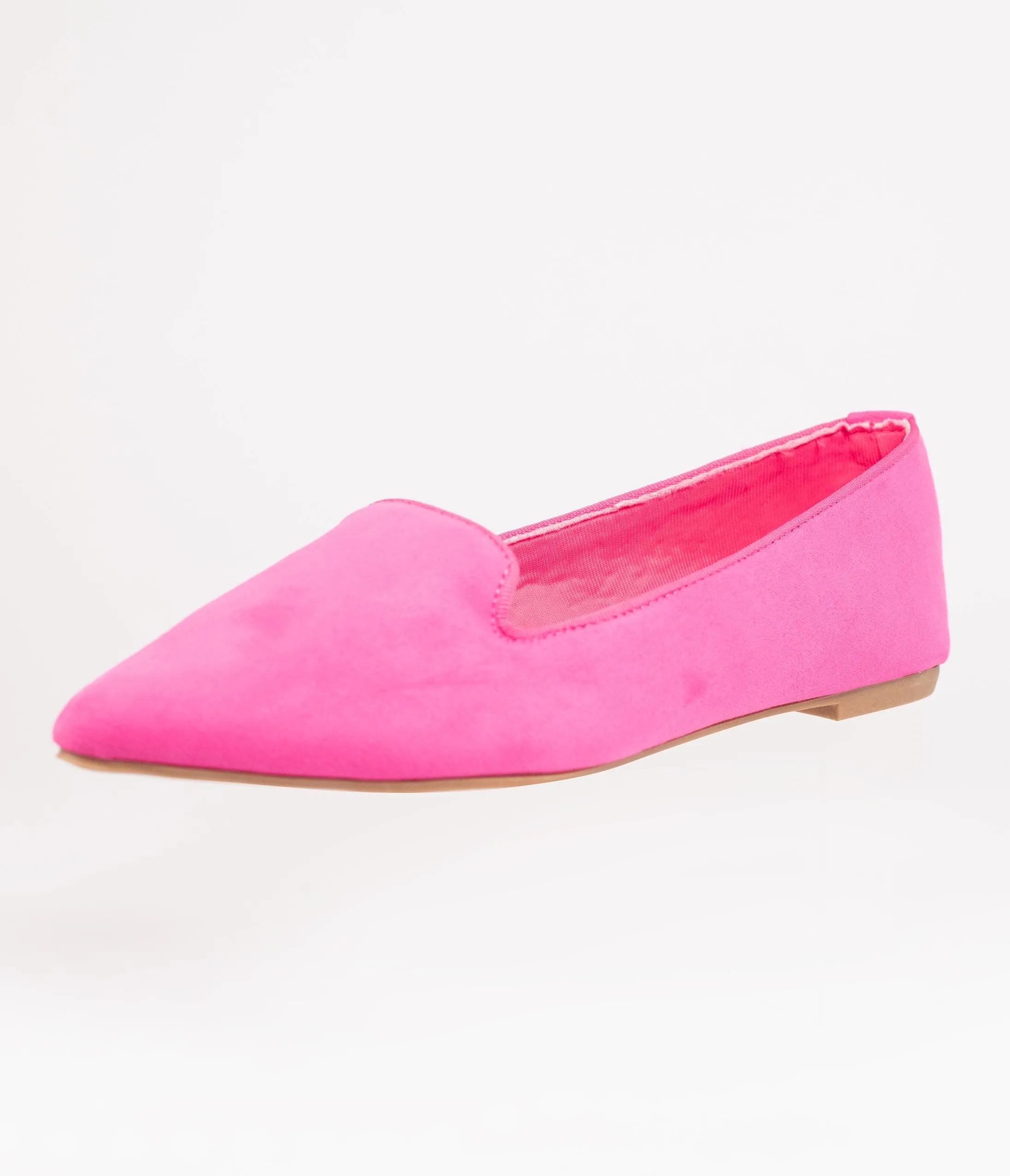 Hot Pink Suede Loafer Flats