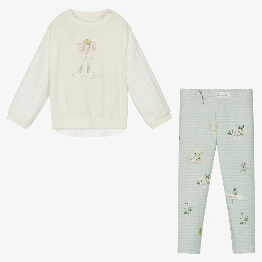 Ivory & Green Leggings Set