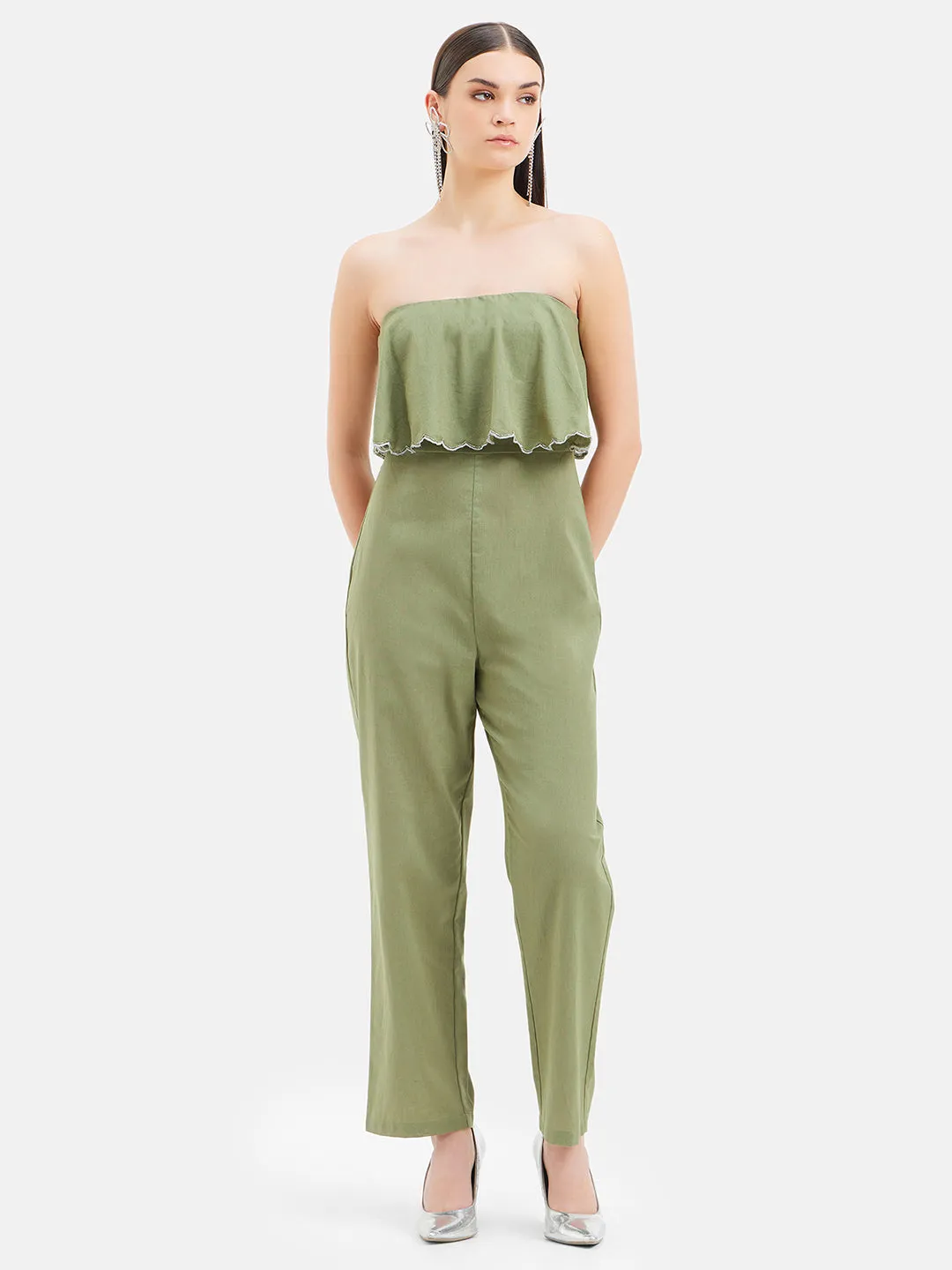 Janice Strapless Embellished Jumpsuit