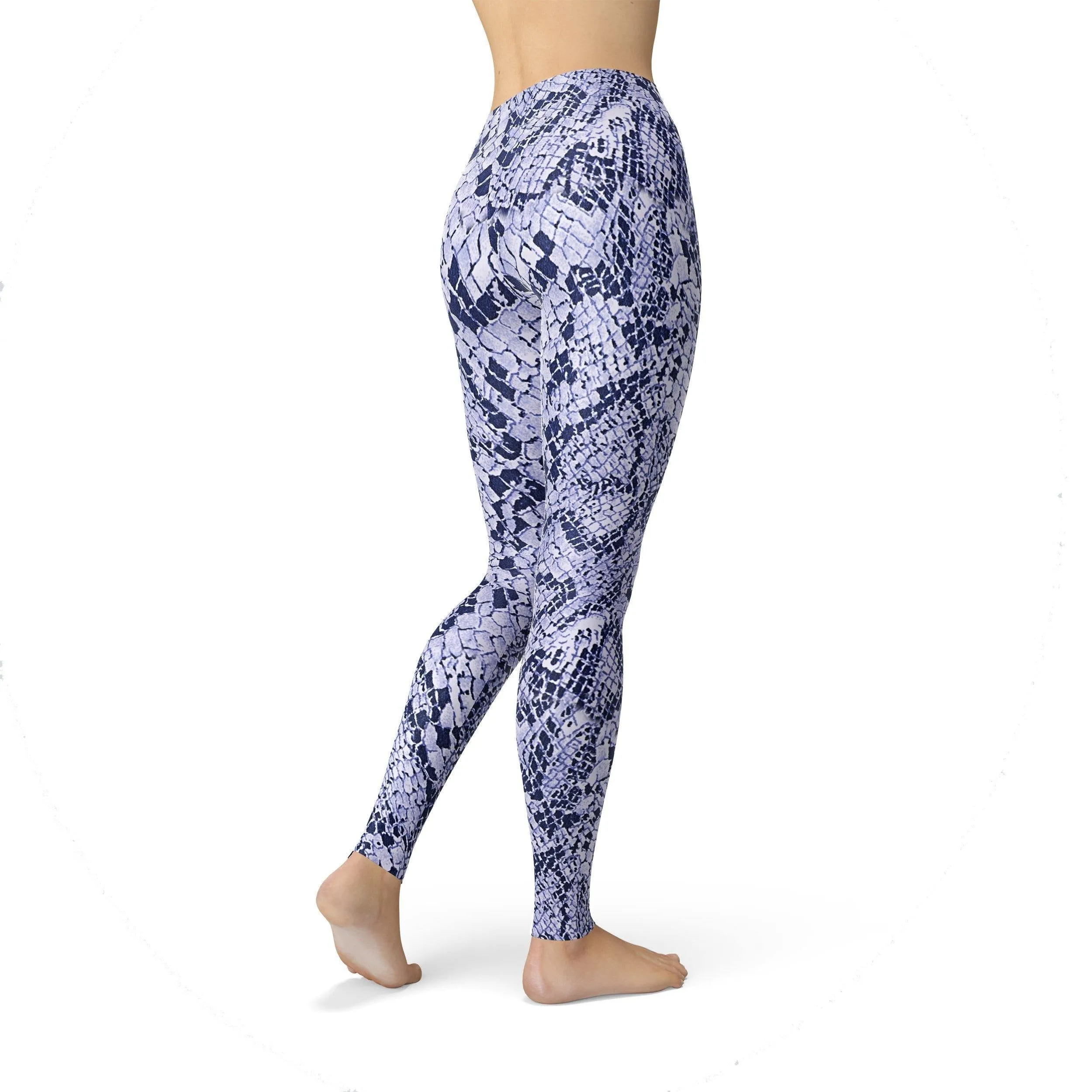 Jean Blue Snake Skin Leggings