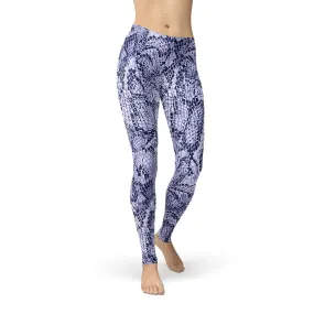 Jean Blue Snake Skin Leggings