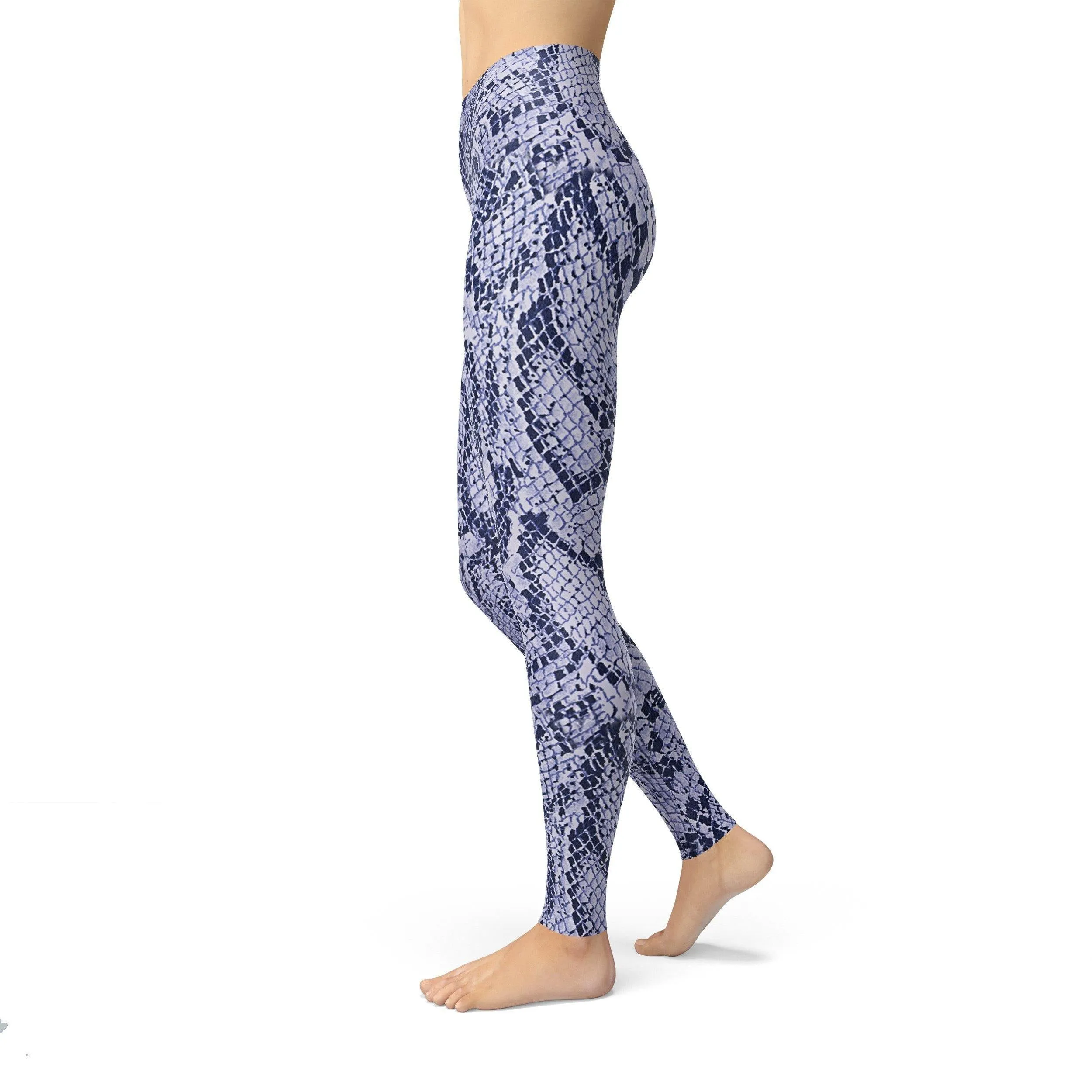 Jean Blue Snake Skin Leggings