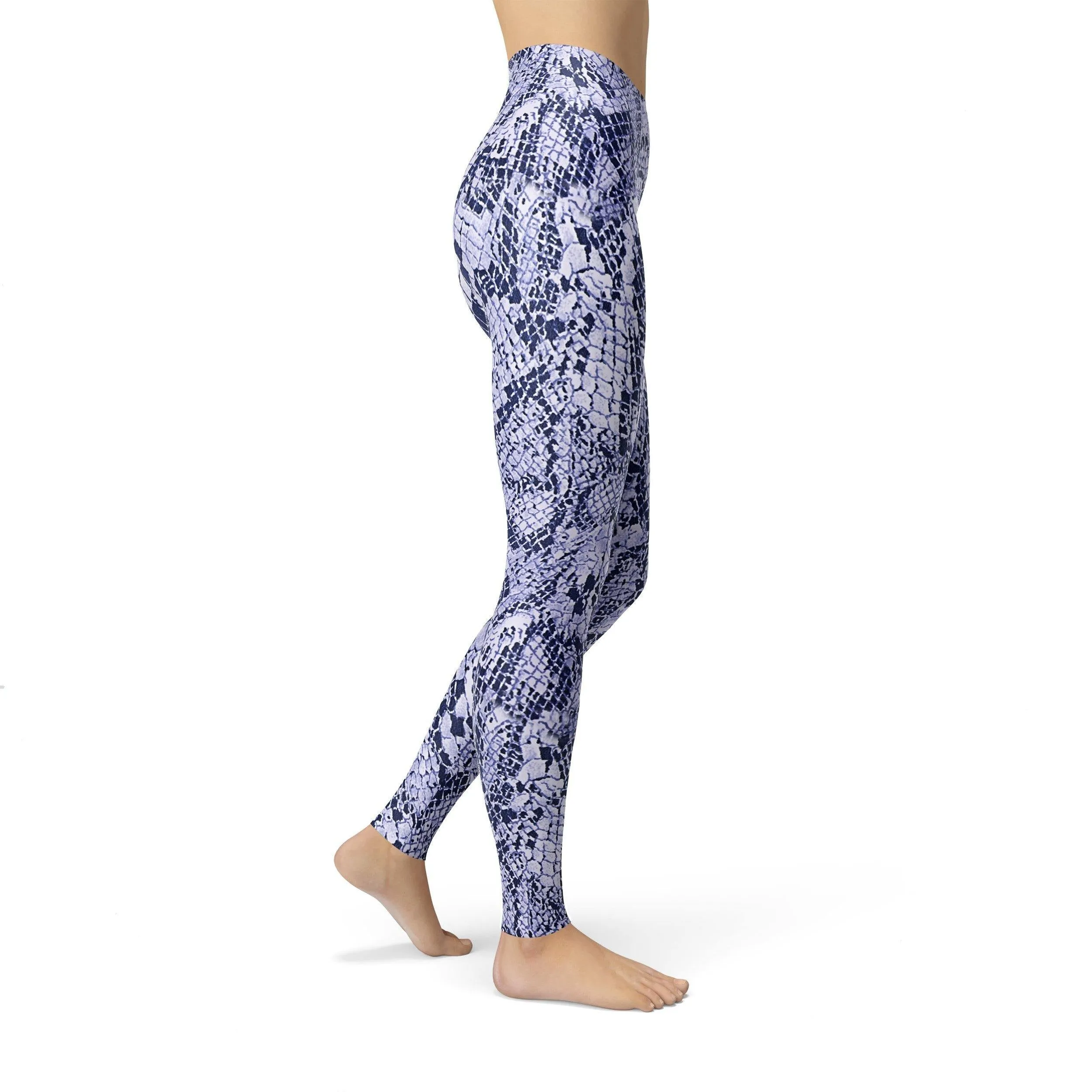 Jean Blue Snake Skin Leggings