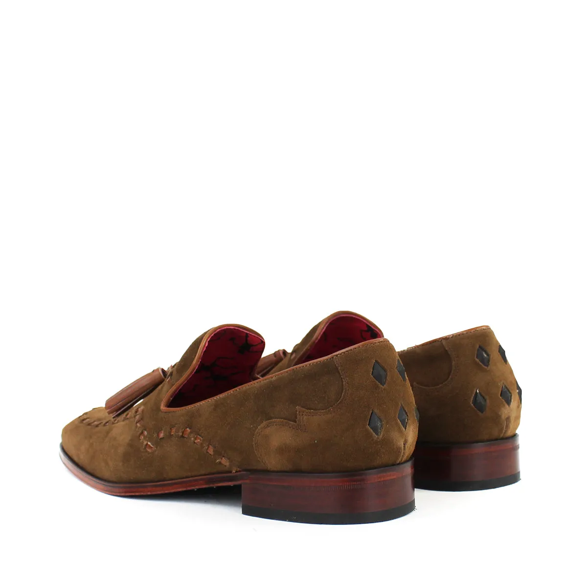 Jeffery West - Soprano Velour Tassel Loafers in Cognac