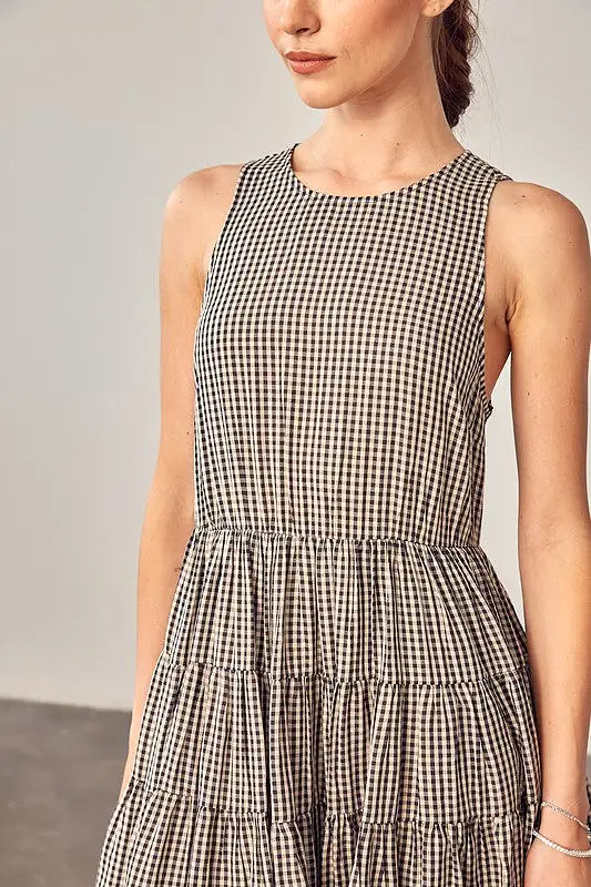 KAIA GINGHAM TIERED DRESS [ONLINE EXCLUSIVE]