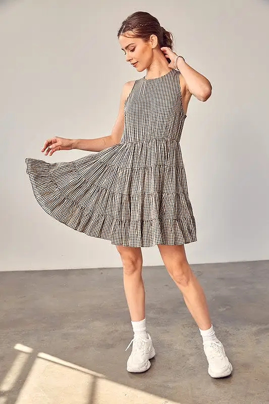 KAIA GINGHAM TIERED DRESS [ONLINE EXCLUSIVE]